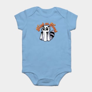 Halloween Raccoon Trick or Trash Cute Ghost Raccoon Baby Bodysuit